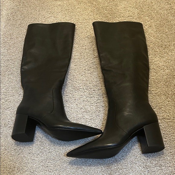 Steve Madden Black Over-the-Knee Pointed-Toe Boots - Picture 3 of 3